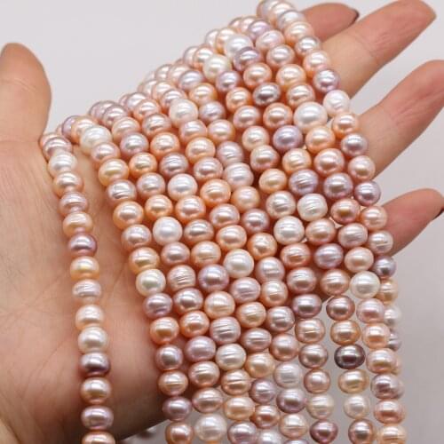 Natural Freshwater Pearl Mix-Color Round Loose Beads 8-9 mm For Jewelry Making DIY Necklace Bracelet Earrings Accessory