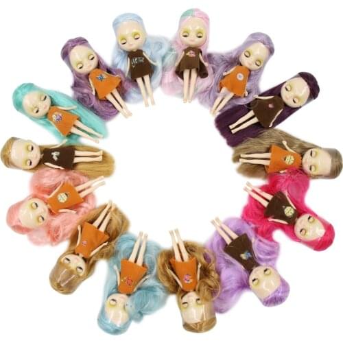 Factory blyth mini doll 10CM BJD normal body doll long hair, random dress as a gift