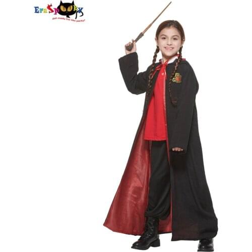 Eraspooky Magic School Uniform Costume For Kids Wizard School Robe Cosplay Halloween Costume For Child 2021 New
