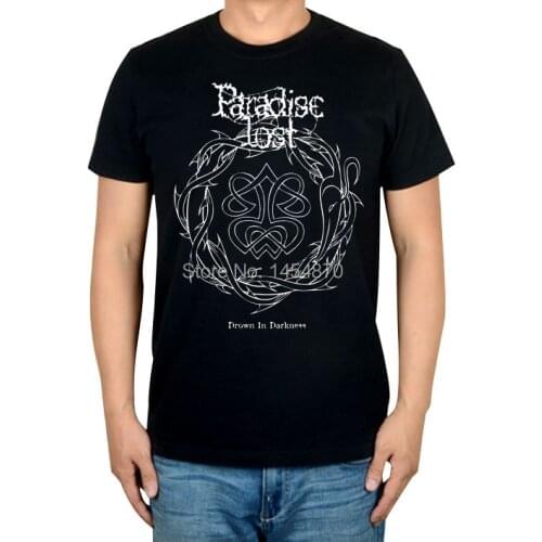 Cool Drown In Darkness Paradise Lost Rock Brand t shirt 100%Cotton Punk fitness Hardrock Metal black illustration shirts