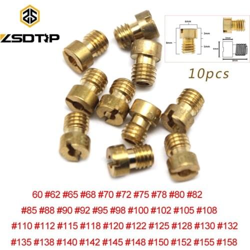 ZSDTRP 10pcs/set Main Jet For Keihin FCR OKO KOSO PE PWK Carburetor Hexagon Motorcycle Main Injector Nozzle Carburetor Main Jet