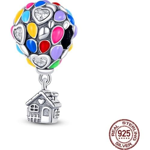 Hot New Products 2021Arrival 100% Real 925 Sterling Silver Colorful Hot Air Balloon Beads Fit Original 3mm Bracelet DIY Jewel