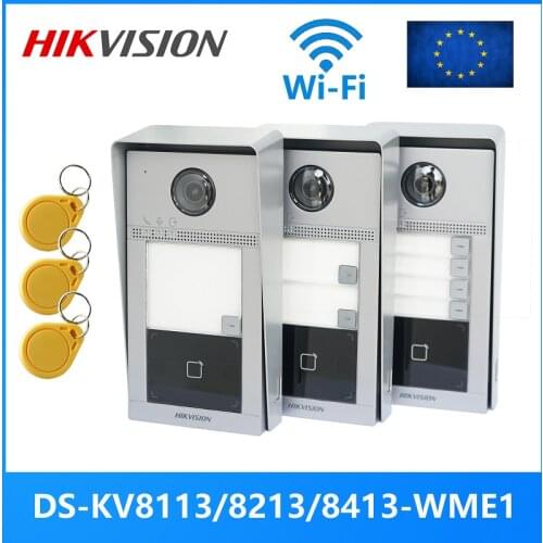 HIKVISION 1-4 button DS-KV8113/8213/8413-WME1(B) IP Doorbell, WiFi Doorbell,Door phone,Video Intercom,waterproof,IC card unlock