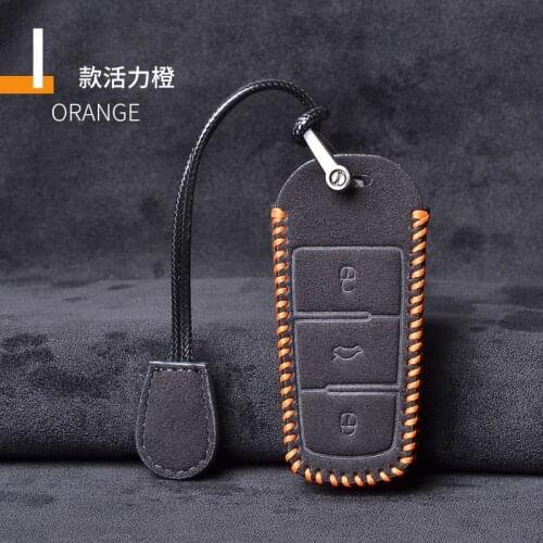 Leather Car Key Case Cover For Vw Volkswagen CC Passat CC b6 b7 Protection Key Shell Skin Bag car accessories for girls