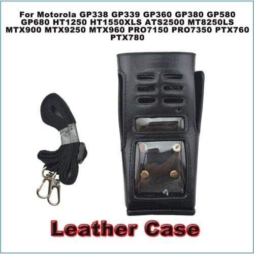 Leather Carry Case with belt Loop for Motorola Keypad Models Portable Two-way Radio GP338 HT1250 GP339 GP360 GP380 PTX780 MTX960