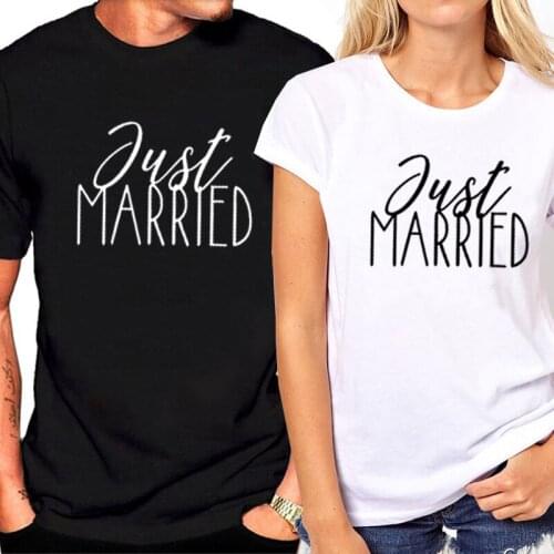 Valentines Day Summer Unisex Tshirt Lover Tee Tops Woman Just Married Print Couple T-shirt Short Sleeve Tee Top