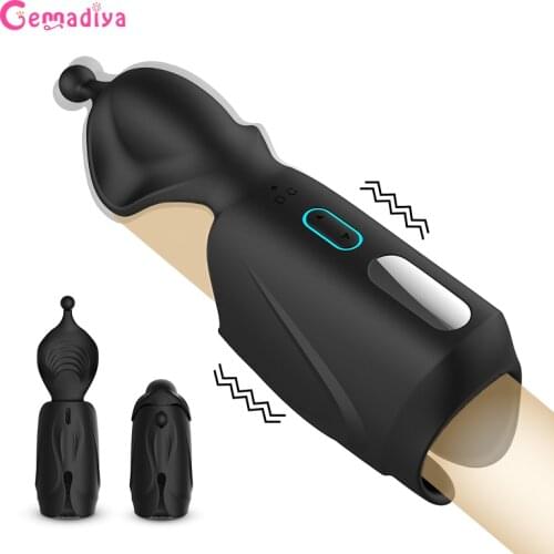 Powerful 10 Speeds Vibrator Glan Massager Penis Stimulation Delay Trainer Male Masturbator Sex Machine Sex Toys for Men Adults