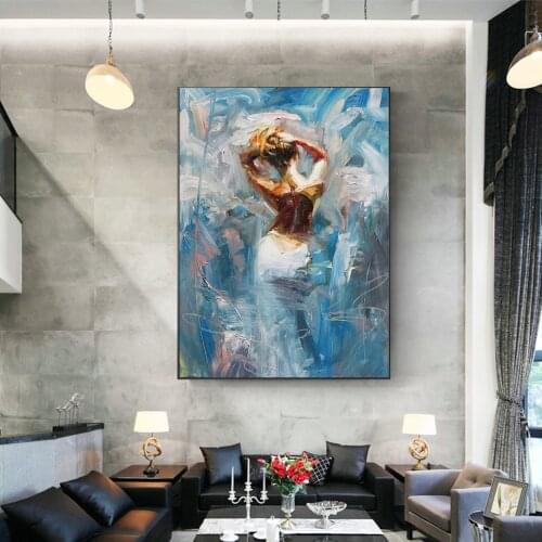 Henry Asencio Abstract Woman Back Canvas Painting Famous Art Posters and Prints Wall Art Picture for Living Room Home Decoration