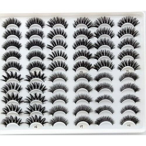 NEW 30pairs Handmade 3d mink lashes short False Eyelashes Cross Messy Dense Natural Eye Lashes Stage Makeup False Eyelashes