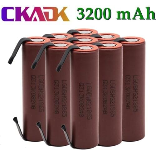 10PCS Original HG2 18650 3200mAh Battery 18650 HG2 3.6V Discharge 20A Dedicated For hg2 Power Rechargeable Battery+ DIY Nickel