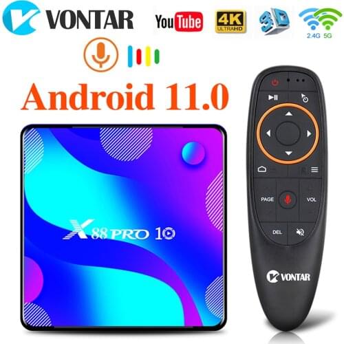 VONTAR 4GB 128GB Smart TV Box Android 10 4g 64gb X88 PRO Rockchip RK3318 4K Google Store X88Pro Android 10.0 Youtube Set Top Box