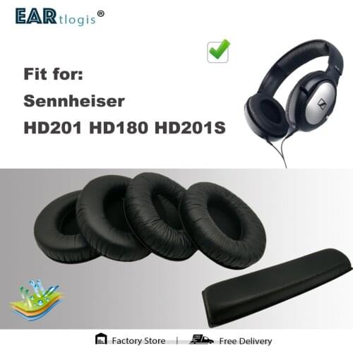 Replacement Ear Pads for Sennheiser HD201 HD180 HD201S Headset Parts Leather Earmuff Earphone Sleeve Cover