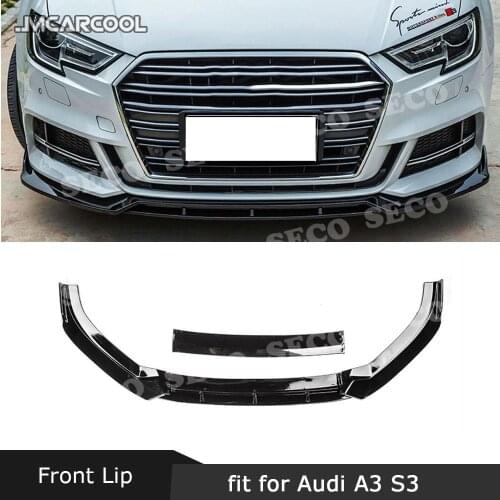 For Audi A3 Sline S3 Not A3 Standard 2017 2018 2019 ABS Front Bumper Lip Spoiler Aprons Head Shovel Anti-collision Spoiler
