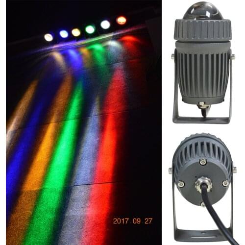 Long distance Cree powered led projector outdoor lighting led lawn lamp Red Yellow Green Blue Warm white led garden flood light