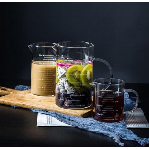 350/500/1000ml Heat Resisting Measuring Cup With Scale For Baking Beaker Clear Liquid Measure Jug Milk Water Microwave Container