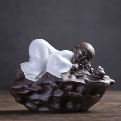 Chinese-style Ge Kiln Ru Kiln can raise a piece of childlike tea pet ornaments