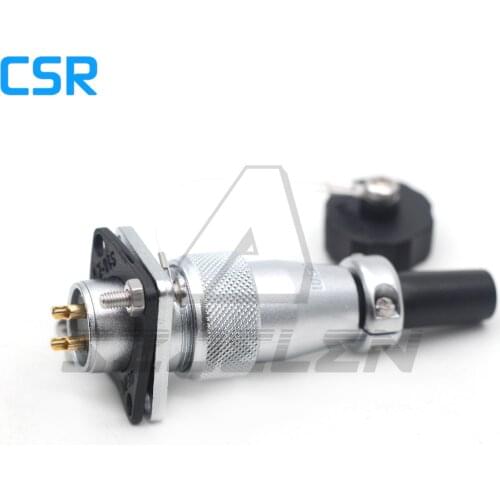 WEIPU WS16 Waterproof Connector 2 pin female Plug and male Socket, Industrial power cord connector panel mount connector