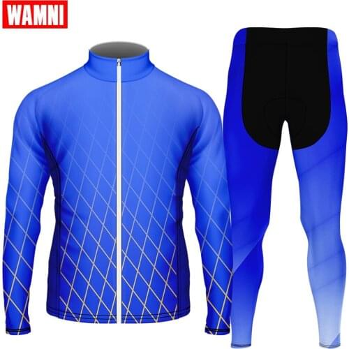 WAMNI 2020 Men Fashion Long Sleeve Cycling Jersey Set Dry Slim Bike Team Camouflage 2019 Fashion Soft Cycling