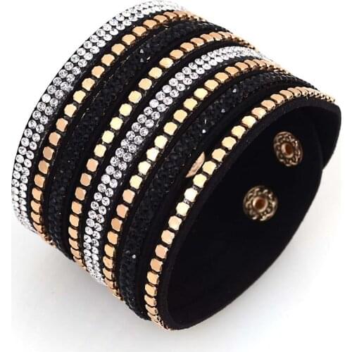 Miasol Crystal Bling Wild Wrap Bracelet Brazilian Wrapped Rhinestone Bracelet For Woment Party Wedding Jewelry Gift