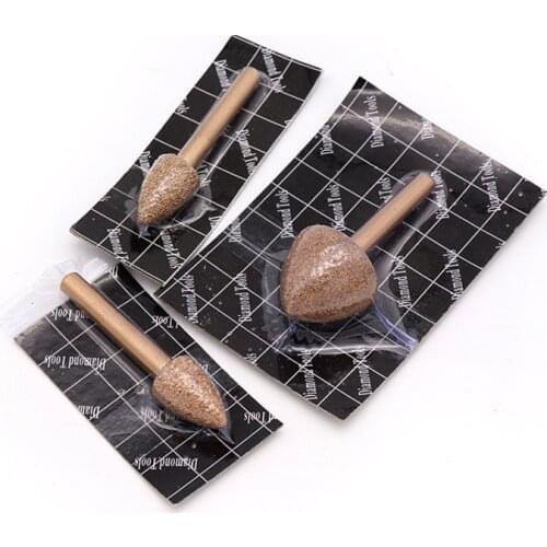 1pcs 6mm Shank Brazed Diamond Grinding Head Bullet-shaped Rough and Fine Sand for Jade Agate Peeling Stone Carving Rotating Tool