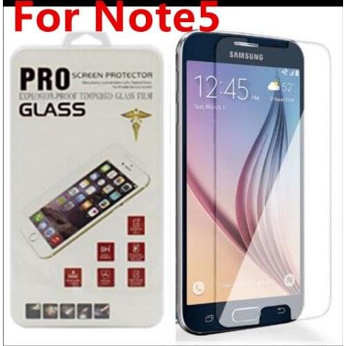 100pcs For Samsung Galaxy Note 5 Tempered Glass 9H 0.3mm Explosion Proof Screen Protector 5.7" LCD 2.5D Premium Screen Guard