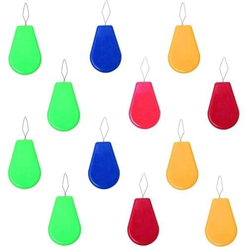 12pcs Needle Threader Sewing Machine Bow Wire Thread Plastic Insert Craft Tools 4.5x2CM NW