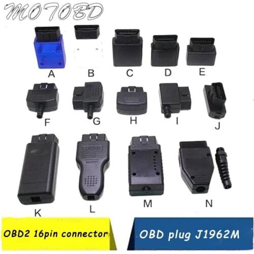 7 Type 12V Car Diagnostic Tool 16 Pin Obd Connector Obd2 16pin Adaptor Eobd2 Obdii J1962 Connector Obdii Male OBD2 Plug
