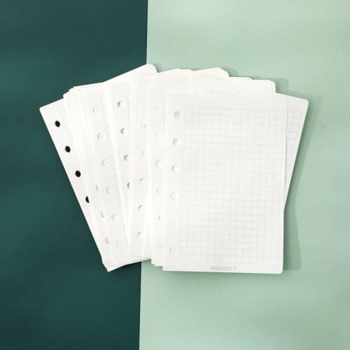 Amnery A6 Personal/ A7 Pocket 6 Holes Binder Notebook Inner Paper Core Refilling Inner Papers Ruled/Squared/Plain