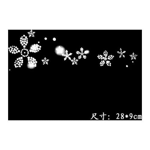 Free Shipping flower small and big flower rhinestone Iron On bling transfer design motif Trim