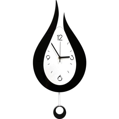 Large Modern Pendulum Wall Clock, Living Room Clocks Wall Acrylic Water Drop Silent Decoration Suitable for Home Bedroom