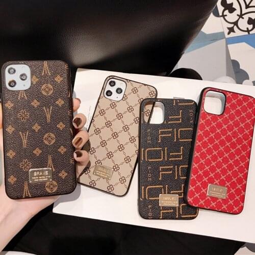 Luxury Brand Flower Leather Case for Apple iPhone 12 11 Pro Max XR XS Mini 8 7 6S Plus Fashion Designer Logo Silicone Back Cover