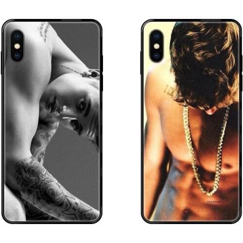 For Galaxy A5 A6 A7 A8 A10 A10S A20 A20S A20E A21S A30S A40 A50 A70 A71 A70E 2017 2018 Justin Bieber Muscle Bling Black Soft