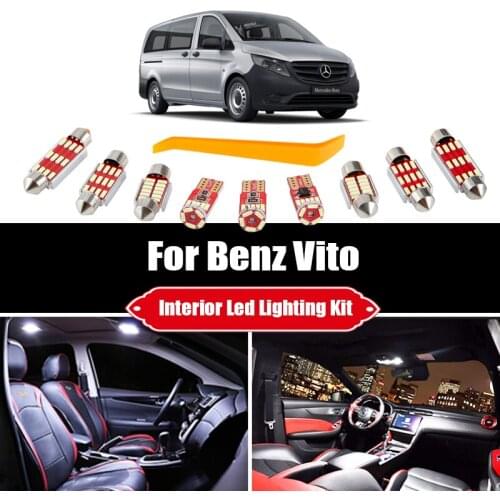 For Mercedes Benz Vito W638 W639 Canbus Vehicle LED Interior Map Dome Trunk License Plate Light Kit Car Lamp Accessories