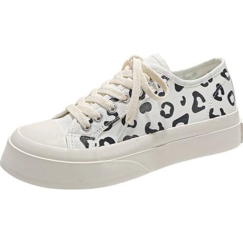Spring Summer Sneakers Womens Canvas Shoes Female Vulcanize Flats Leopard Printed Shoes Zapatillas Mujer