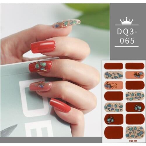 Red And Yellow And Blue Colors And Speckles Full Beauty Sticker For Nails Designer Nail Decals Nail Sticker lot Women Salon
