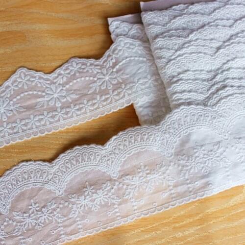3yard/lot Good Quality Cotton Embroidery Lace Cloth Width 7.3/8cm X878