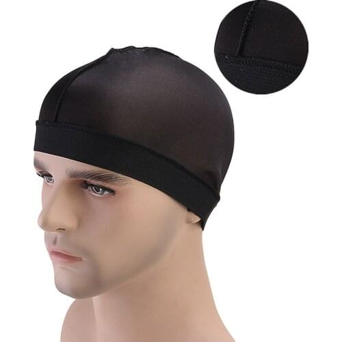 Fashion Unisex Mens Silky Dome Cap Wide Band Stretchy Wig Cap Helmet Liner Biker Beanie Hat Turban Womens Hat hair accessories