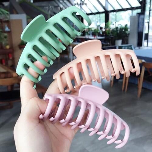 Fashion Frosted Hair Claw For Women Barrettes Hair Crab Hairpin Clear Hair Clip Claw Clamp Hair Accessories For Women Headwear