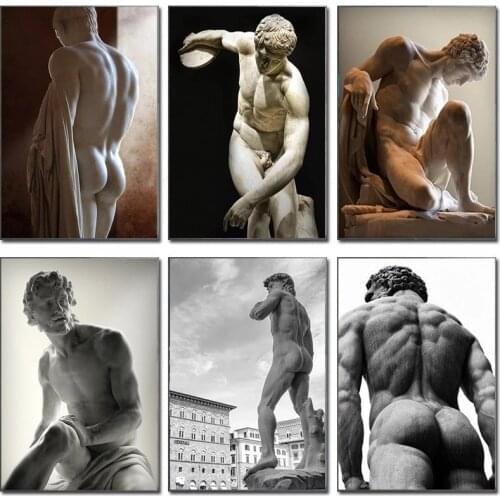 Greek Statue Plaster Sculpture Artwork David Canvas Painting Figure Posters and Prints Wall Pictures for Living Room Home Decor