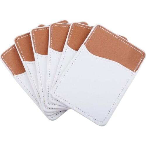 New Sublimation Blank Leather Mobile Phone Wallet Plastic Bag Mobile Phone Holder Card Sticker Mobile Phone Case Wallet Case