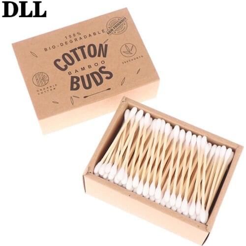 Disposable Buds Cotton For Beauty Makeup Nose Ears Cleaning Double Head Cotton Swab Bamboo Cotton Swab Wood Sticks