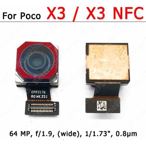 Original Rear Back Camera For Xiaomi Mi Poco X3 NFC Main Backside Big Camera Module Flex Cable Replacement Spare Parts
