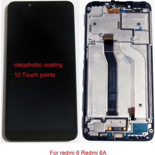Original LCD Touch Screen Digitizer Assembly with Frame for Redmi 6 Redmi 6A Support 10 Touch Points