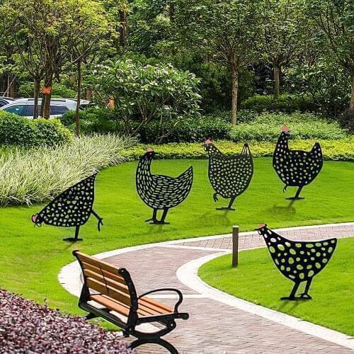 Easter Chicken Metal Hen for Easter Gardening Ornaments Yard Iron Art Outdoor Garden Backyard Lawn Stakes Garden Hen Large