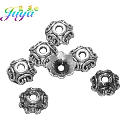 DIY Beading Jewelry Findings Antique Silver Color 7mm Bead Caps Accessories For Classical Beadwork Jewelry Making