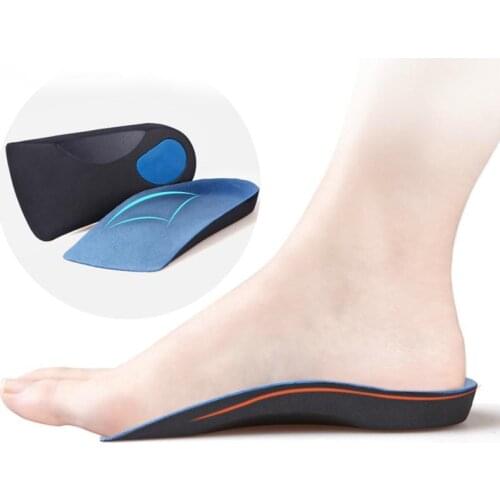 Half arch support orthopedic insoles for flat foot correct 3/4 length insole feet care health orthotics insert shoes