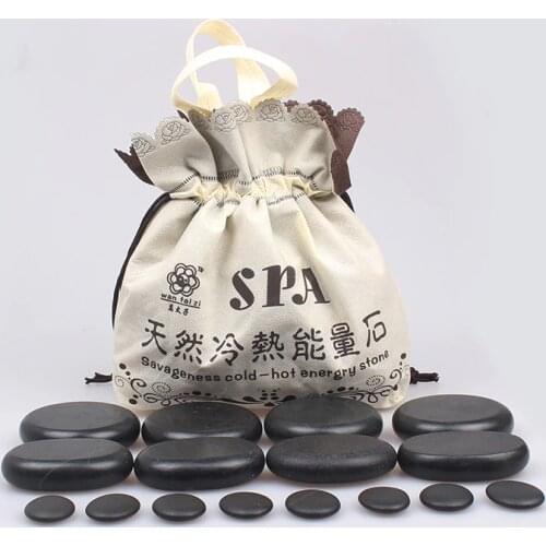 1 Set Professional Besalt Hot Stone Set and Gem Massage Portable With 16 Therapy Hot Rocks Massage Stones