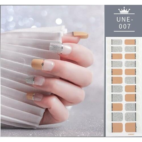 Drop Ship 22 Tips Nail Stickers Hot Sale Nail Art Decoration Fashion Full Cover Nail Polish Stickers for Nails with Nail File