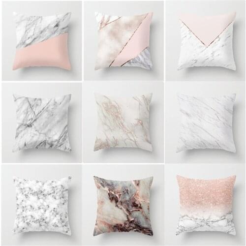 Gold Shining Printed Polyester Pink Gray Throw Pillow Case Pillow Cover Sofa Cushion Cover Home Decor