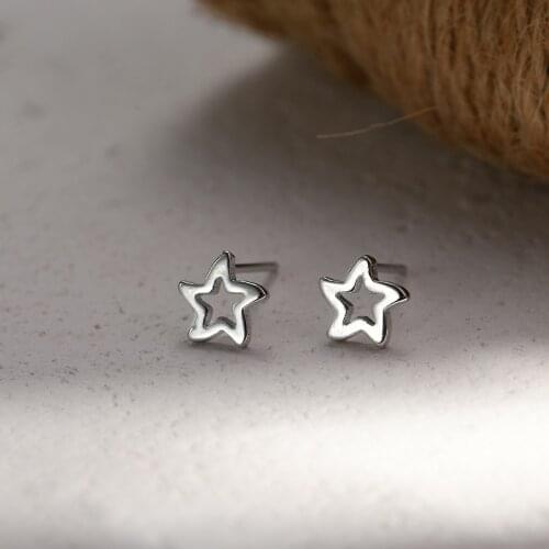 Silver Color Prevent Allergy Flower Brincos Star Stud Earrings for Women Wedding Earrings Jewelry Accessories